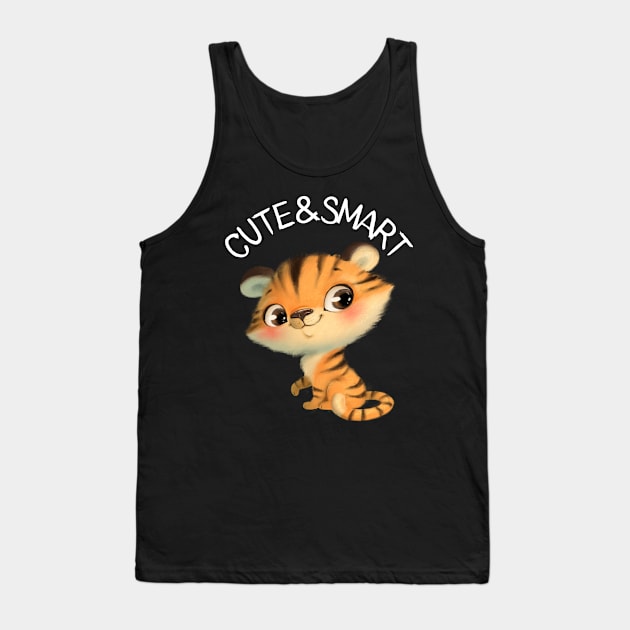 Cute and Smart Cookie Sweet kitty baby tiger cute baby outfit Tank Top by BoogieCreates